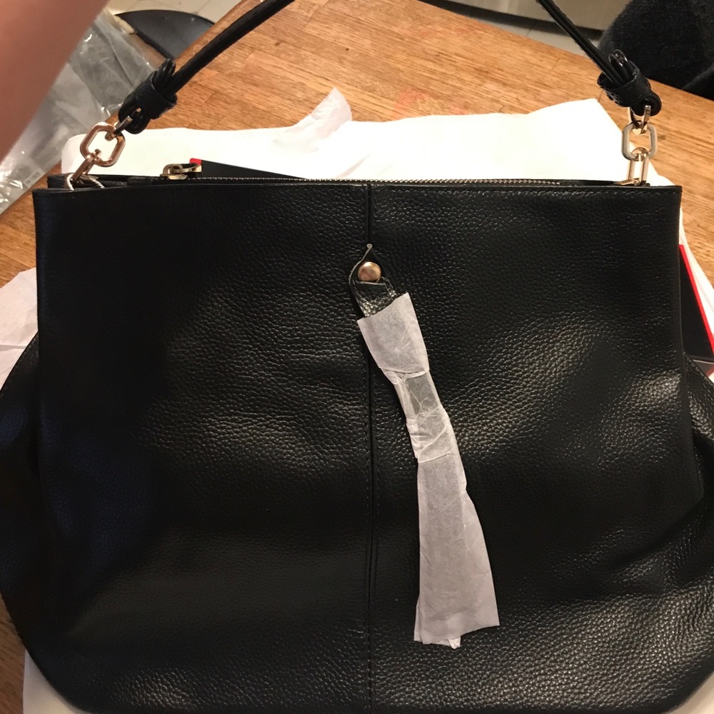 Black Leather Tote Bag
